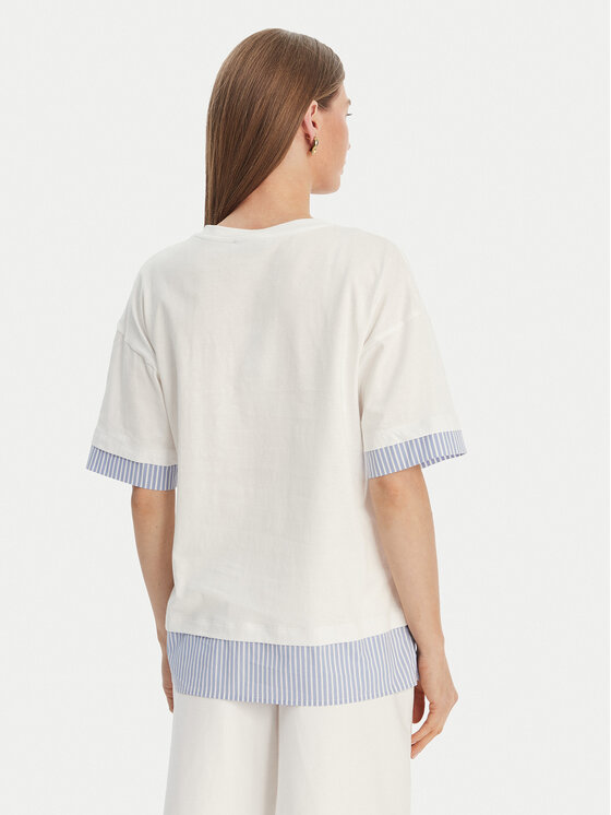 Luisa Spagnoli Luisa Spagnoli Camiseta Baiadera 543155 Blanco Regular Fit