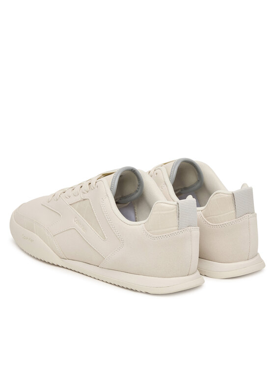 Calvin Klein Sneakersy Calvin Klein Low Pro Runner Laceup Lth Croco HW0HW03244 Kremowy