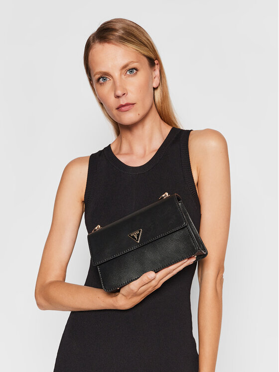 Guess Geantă Guess Alexie Crossbody Flap HWVG84 16190 Negru