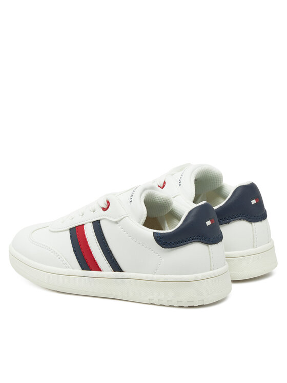 Tommy Hilfiger Laisvalaikio batai Tommy Hilfiger Stripe Low Cut Lace-Up Sneaker T3X9-33850-1355 M Balta