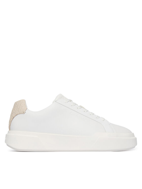 Calvin Klein Laisvalaikio batai Calvin Klein Chunky Cupsole Laceup Lth Bt Aop HM0HM02070 Balta