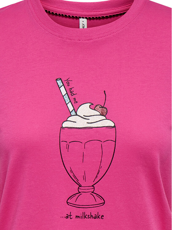 ONLY ONLY Футболка Fun Life 15349901 Рожевий Regular Fit