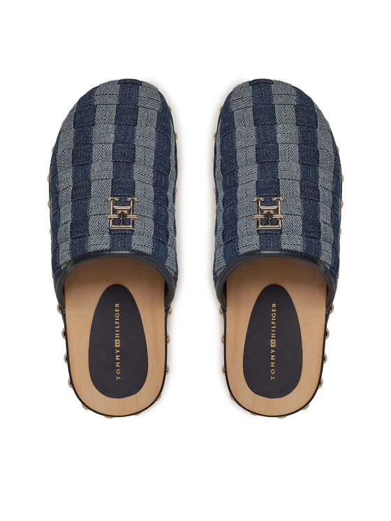 Tommy Hilfiger Dřeváky Tommy Hilfiger Denim Contrast Clog FW0FW07410 Tmavomodrá