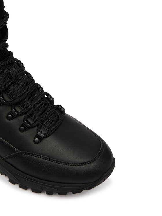 Calvin Klein Туристически oбувки Calvin Klein Hike Runner Mid Laceup Lth HM0HM02323 Черен