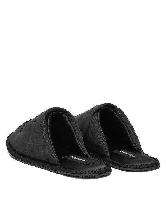 Calvin Klein Jeans Naminės šlepetės Calvin Klein Jeans Slipper Satin Moire YW0YW02053 Juoda