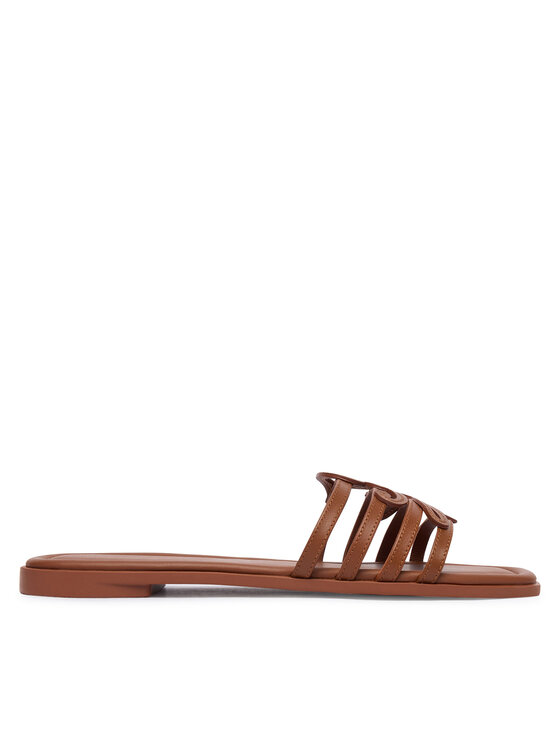 Tommy Hilfiger Nazouváky Tommy Hilfiger Th Script Flat Mule Lth FW0FW09368 Hnědá