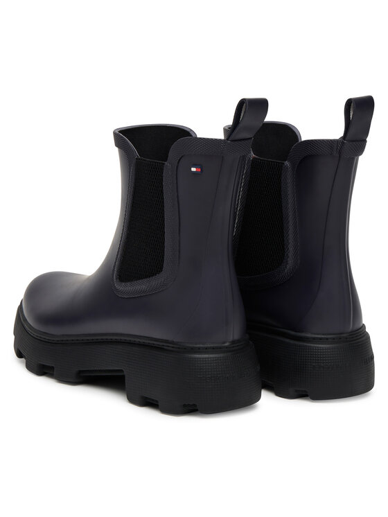 Tommy Hilfiger Gumijas zābaki Tommy Hilfiger Rubber Flag Cleated FW0FW08637 Tumši zils