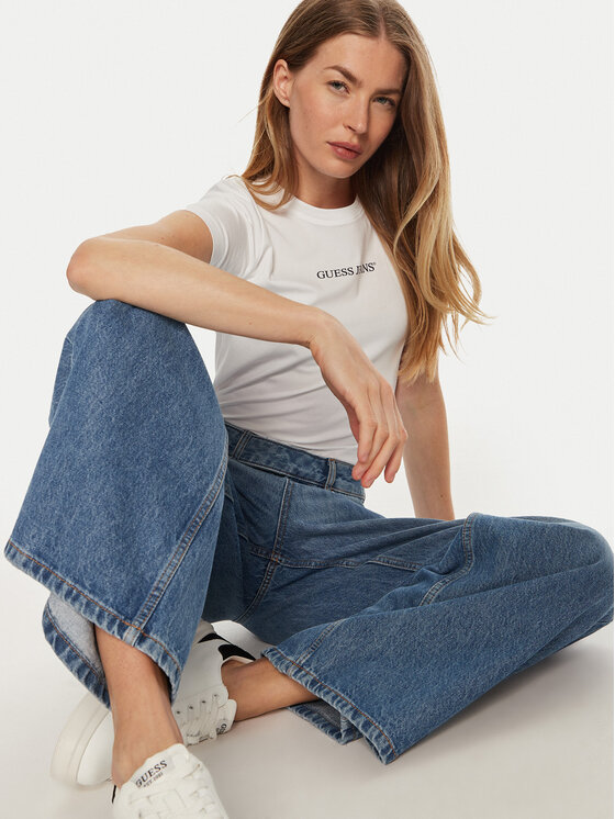Guess Jeans Guess Jeans T-shirt W4YI01 J1314 Bianco Slim Fit