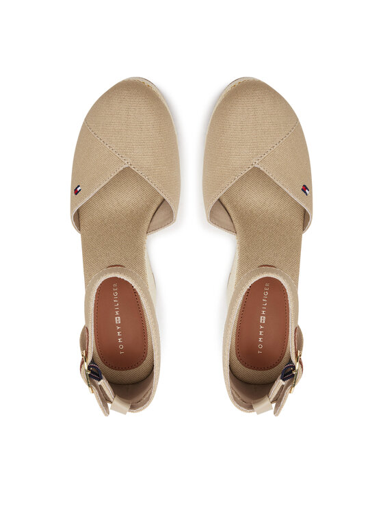 Tommy Hilfiger Polobotky Tommy Hilfiger Flag High Wedge Espad Closed Toe FW0FW08494 Béžová