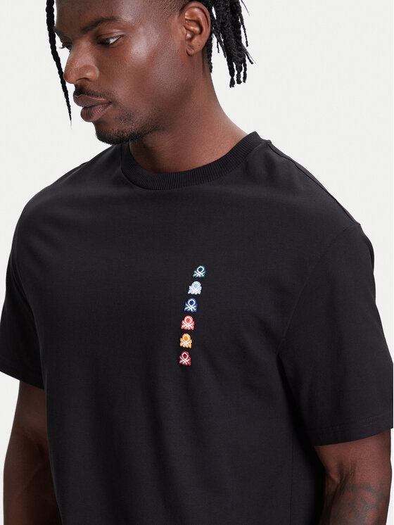 United Colors Of Benetton United Colors Of Benetton Футболка 3BL0U10A1 Чорний Oversize