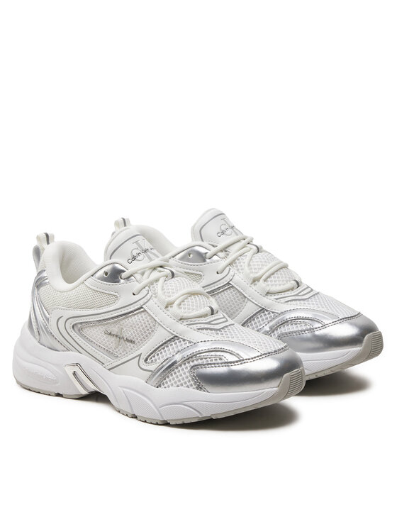 Calvin Klein Jeans Sneakers Calvin Klein Jeans Retro Tennis Low Lace Mh Ml Mtl YW0YW01463 Bianco
