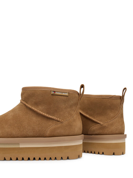 Tommy Jeans Śniegowce Tommy Jeans Tjw Flatform Snow Boot Suede EN0EN02841 Brązowy
