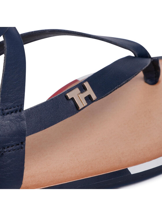 Tommy Hilfiger Sandali Tommy Hilfiger Iconic Flat Strappy Sandal FW0FW04873 Blu scuro