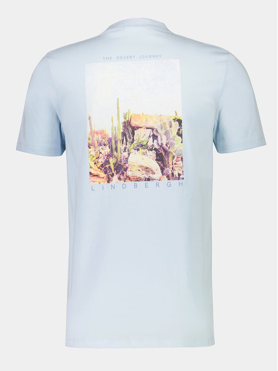 Lindbergh Lindbergh T-shirt 30-400267 Celeste Relaxed Fit