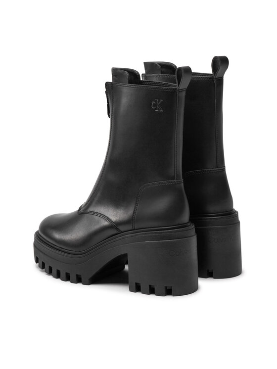 Calvin Klein Jeans Боти Calvin Klein Jeans Chunky Heeled Zip YW0YW01541 Черен