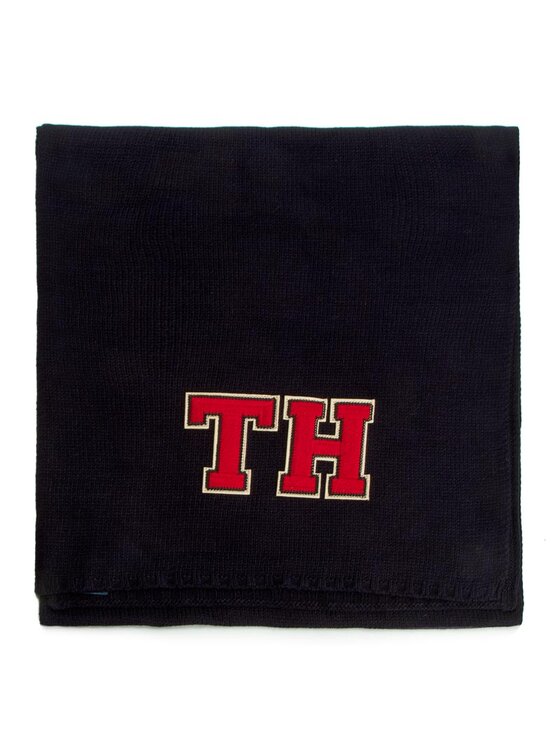 Tommy Hilfiger Ruta Tommy Hilfiger TH Patch Knited Scarf Solid AWAW03324 Mornarsko modra