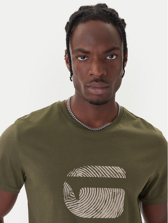 G-STAR G-Star Raw Футболка Finger Print Burger D26041-C506 Темно-зелений Regular Fit