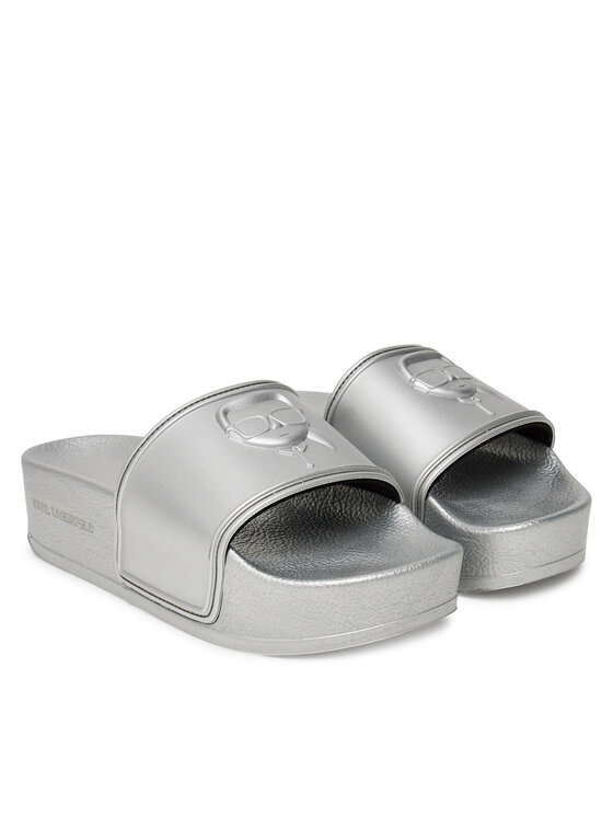 KARL LAGERFELD Шльопанці KARL LAGERFELD Kondo Maxi KL80819M Срібний
