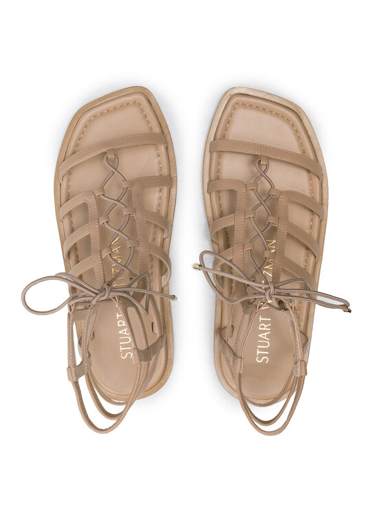 Stuart Weitzman Босоніжки Stuart Weitzman Kora Lace-Up S0982 Бежевий