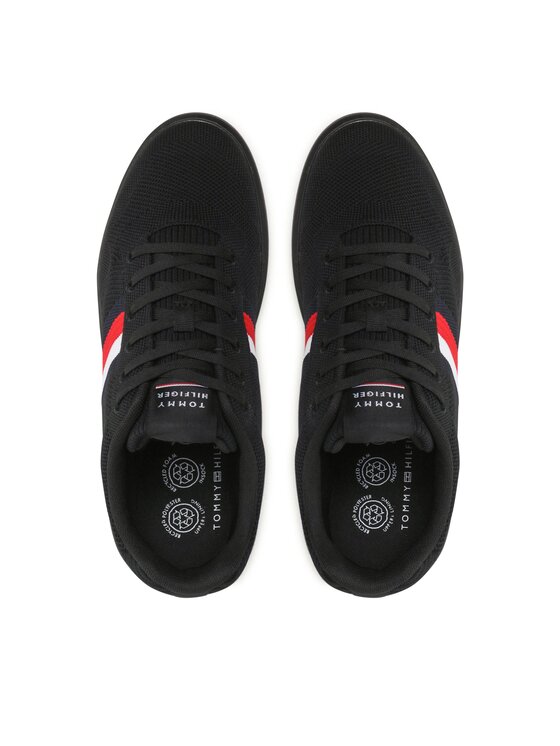 Tommy Hilfiger Sneakers Tommy Hilfiger Lightweight Cupsole Knit Stripes FM0FM04587 Nero