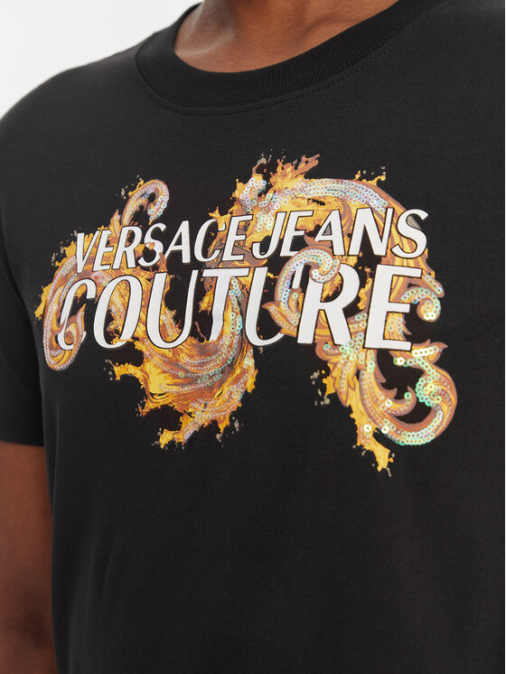 Versace Jeans Couture Versace Jeans Couture Camiseta 80HAHE02 CJ00E Negro Regular Fit