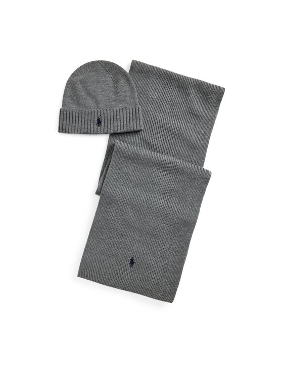 Polo Ralph Lauren Set šal i kapa Polo Ralph Lauren 710951146004 Tamno siva