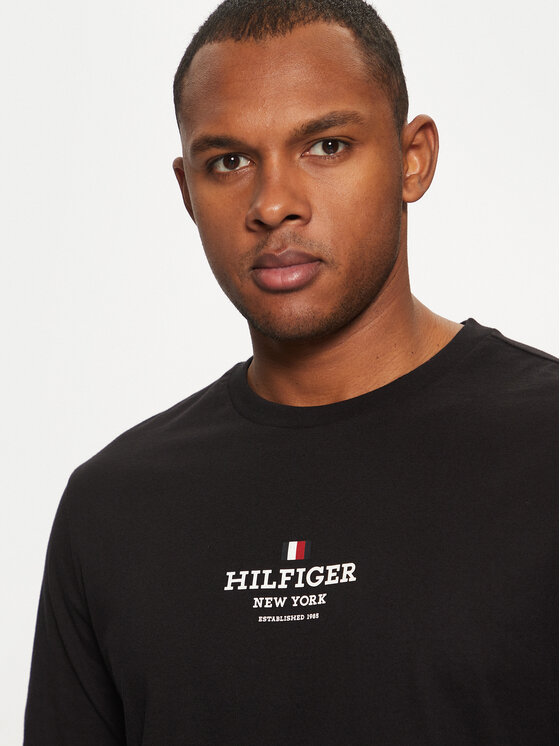 Tommy Hilfiger Tommy Hilfiger Marškinėliai MW0MW38980 Juoda Regular Fit