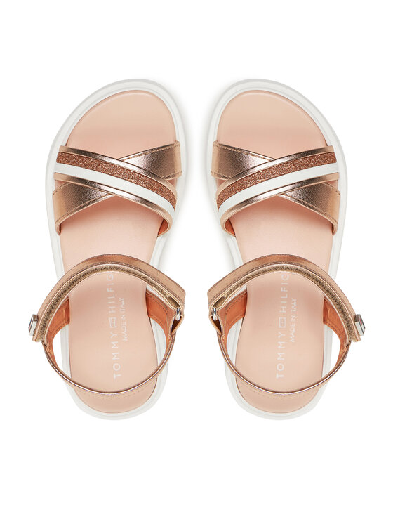 Tommy Hilfiger Sandali Tommy Hilfiger Sandal T4A2-33800-0569 M Rožnato zlato