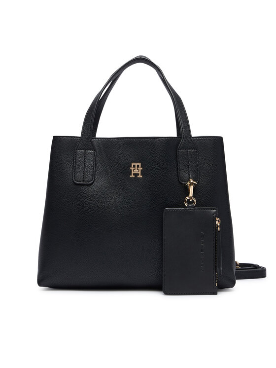 Tommy Hilfiger Kabelka Tommy Hilfiger Th Icon Mini Satchel AW0AW18722 Černá