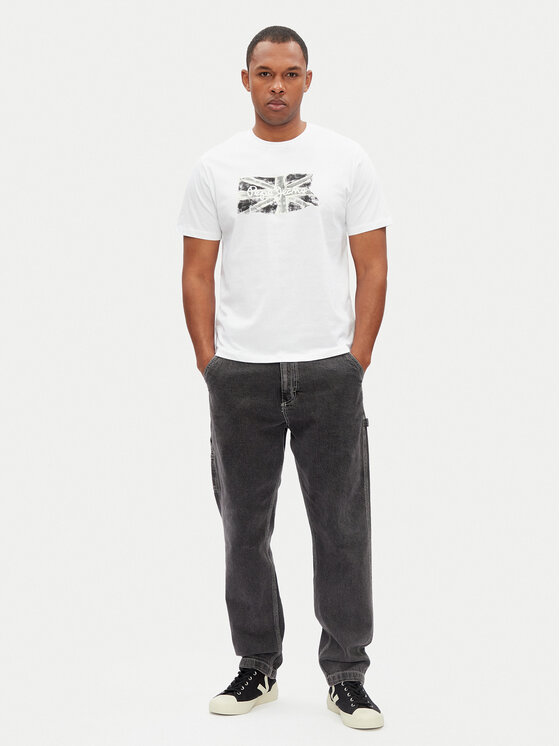 Pepe Jeans Pepe Jeans T-Shirt Flag PM509720 Λευκό Regular Fit