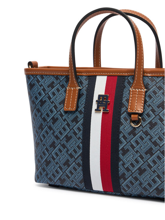Tommy Hilfiger Borsetta Tommy Hilfiger Th Monoplay Mini Tote Corp AW0AW19177 Blu scuro