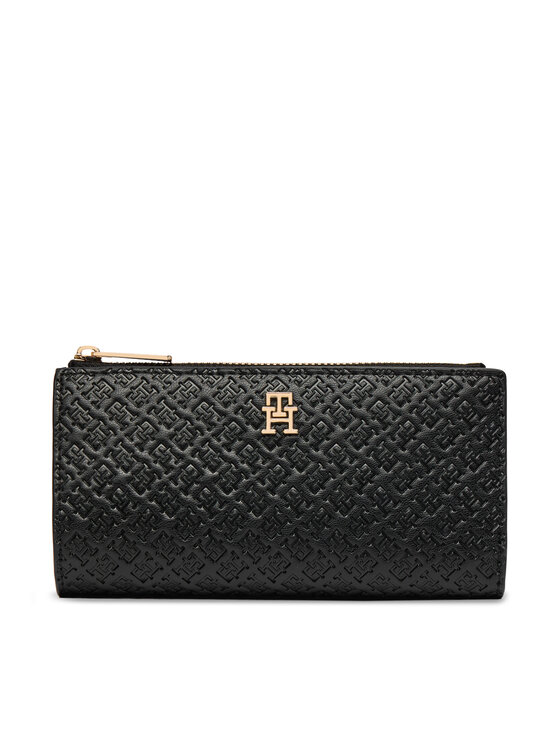 Tommy Hilfiger Πορτοφόλι Tommy Hilfiger Th Icon Long Bifold Mono AW0AW18989 Μαύρο