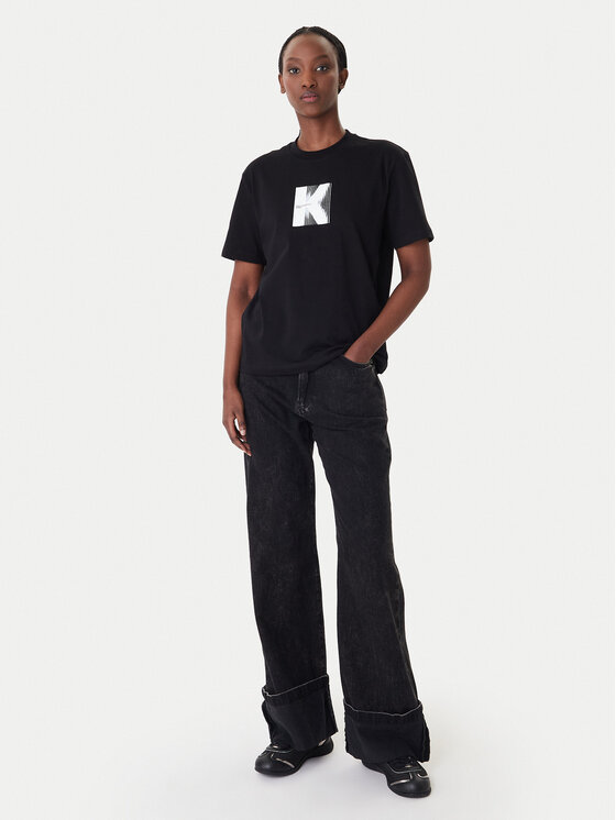 Karl Lagerfeld Jeans Karl Lagerfeld Jeans Camiseta B1W17055 Negro Relaxed Fit