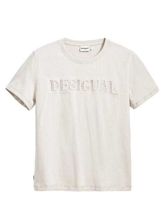 Desigual Desigual Футболка Brandy 25SWTK17 Écru Regular Fit