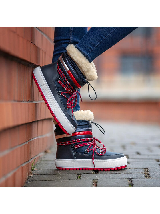 Tommy Jeans Snehule Tommy Jeans Corporate Snowboot EN0EN00418 Tmavomodrá