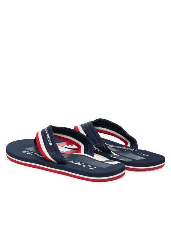 Tommy Hilfiger Japonki Tommy Hilfiger Patch Hilfiger Beach Sandal FM0FM05903 Granatowy