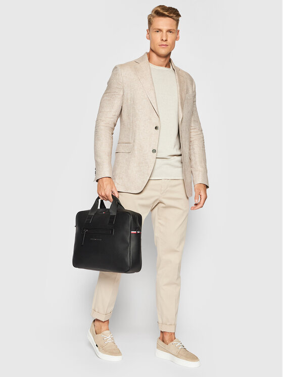 Tommy Hilfiger Torba za prenosnik Tommy Hilfiger Essential Pu Computer Bag AM0AM07240 Črna
