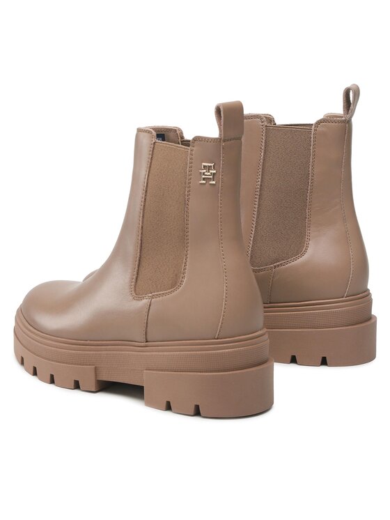 Tommy Hilfiger Μποτάκια με λάστιχο Tommy Hilfiger Monochromatic Chelsea Boot FW0FW06899 Μπεζ