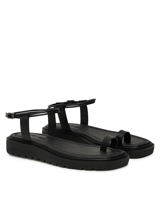 Calvin Klein Jeans Sandalias Calvin Klein Jeans Rope Toe Post Sandal Lth Mg YW0YW01893 Negro