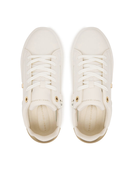 Tommy Hilfiger Sneakersy Tommy Hilfiger Low Cut Lace-Up T3A9-34248-1355 D Bílá
