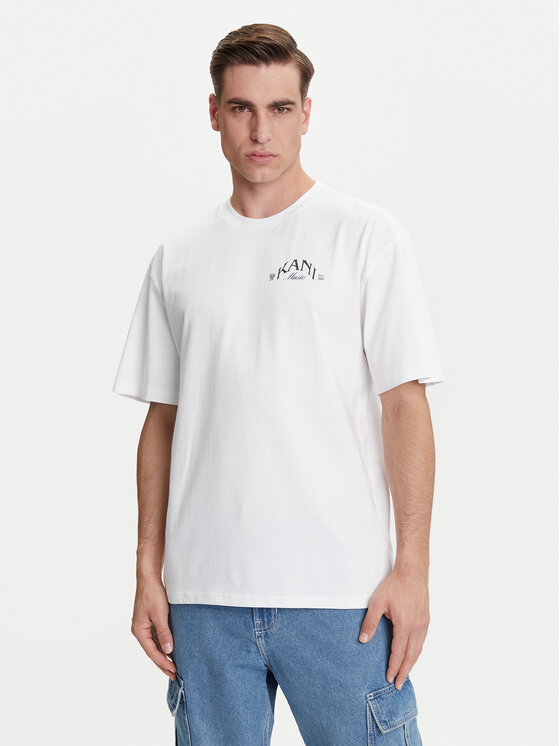 Karl Kani Karl Kani Majica Palm Print PD00005330 Bela Relaxed Fit