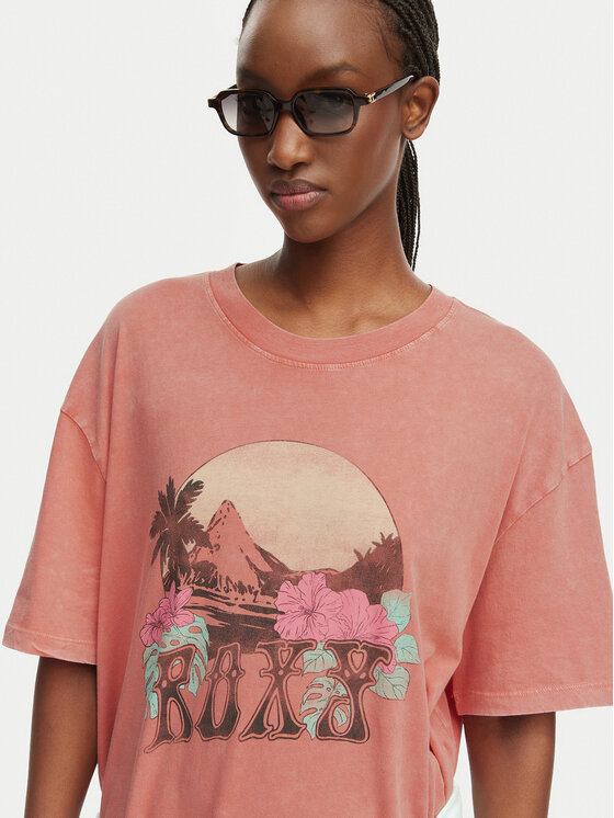 Roxy Roxy Camiseta Talloversize Washed ERJZT06081 Naranja claro Loose Fit