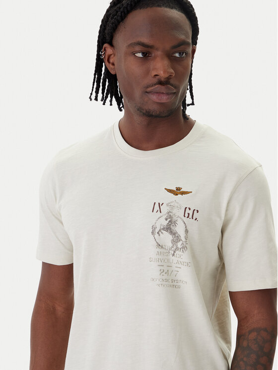 Aeronautica Militare Aeronautica Militare Camiseta 261TS2543UJ00686 Beis Regular Fit
