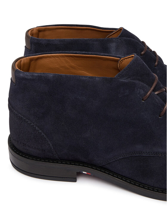 Tommy Hilfiger Polacchine Tommy Hilfiger Corporate Dressy Suede Lace Boot FM0FM05951 Blu scuro