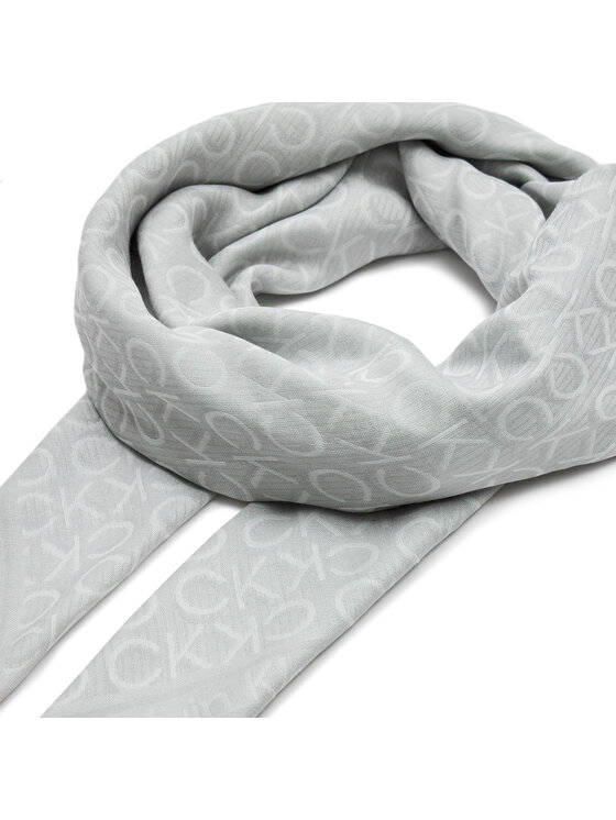 Calvin Klein Fular Calvin Klein Monogram Jacquard Scarf 130X130 K60K608779 Gris