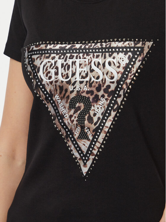 Guess Guess Camiseta W6BI26 K6047 Negro Regular Fit