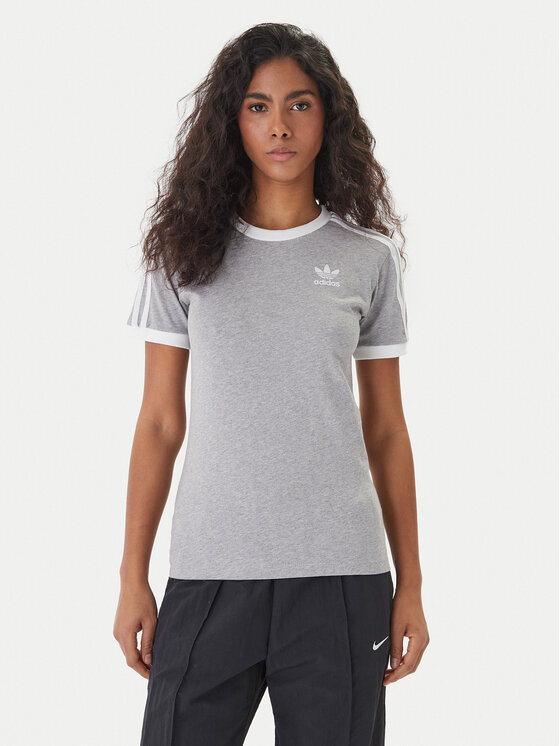 adidas adidas Футболка adicolor Classics 3-Stripes GN2909 Сірий Regular Fit