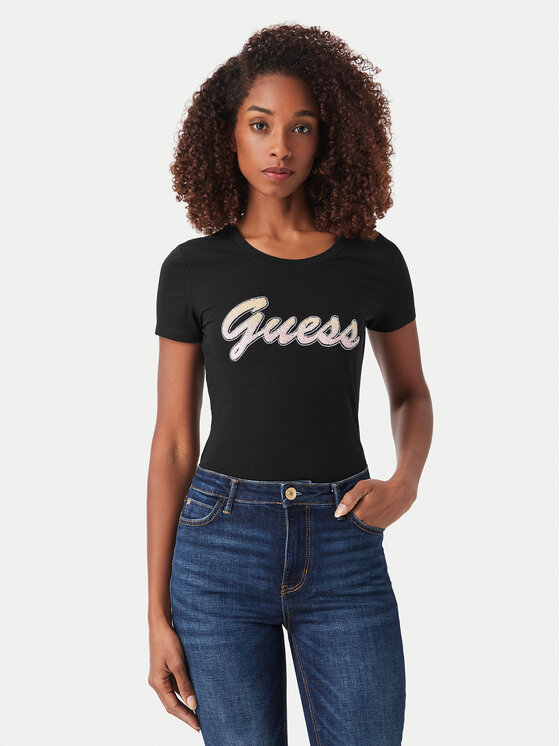Guess Guess Camiseta W6YI56 K5028 Negro Slim Fit