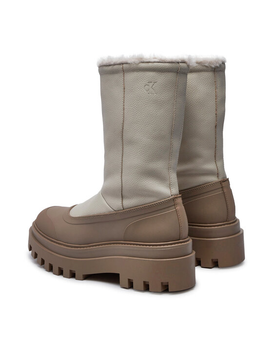 Calvin Klein Jeans Sniega zābaki Calvin Klein Jeans Flatform Chelsea Boot Padded YW0YW01558 Bēšs