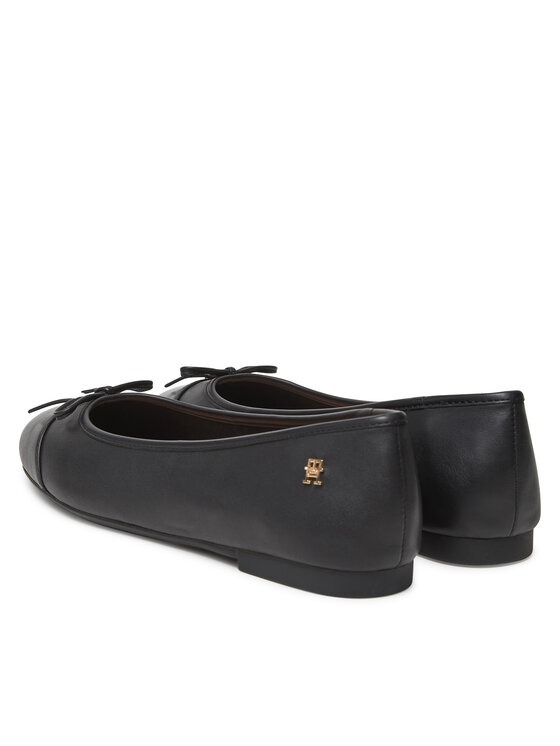 Tommy Hilfiger Balerinke Tommy Hilfiger Toe Cap Leather Ballerina FW0FW08759 Črna